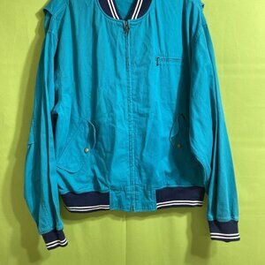 COLOURS by Alexander Julian‎ Green Men's Long Sleeve 100% Cotton Zip Jacket Sz L